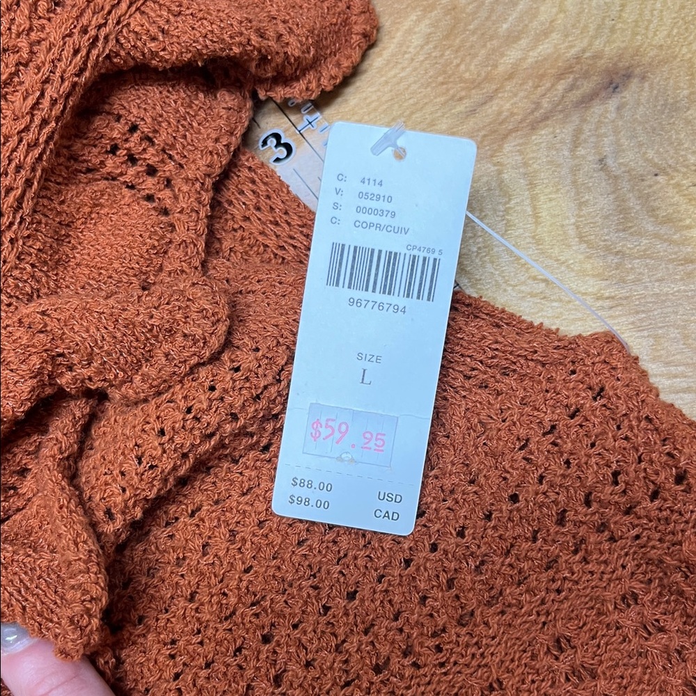 Pilcro Rust Ruffle Knit Tank Top Sz L NEW - Picture 8 of 8